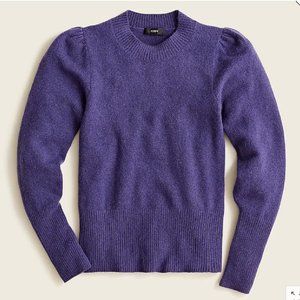 J.Crew Puff-sleeve crewneck sweater in Supersoft yarn